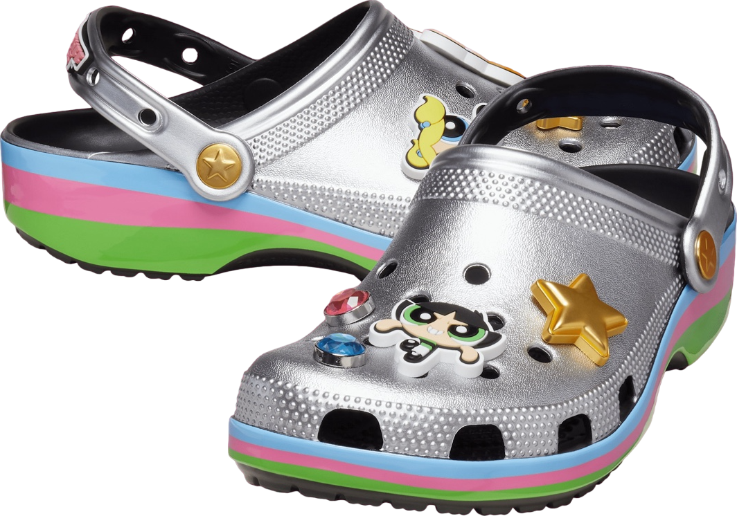 Powerpuff Girls x Crocs Classic Clog Metallic Silver