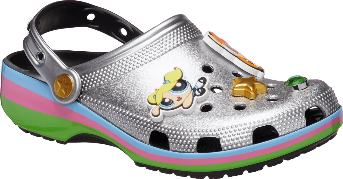 Powerpuff Girls x Crocs Classic Clog Metallic Silver