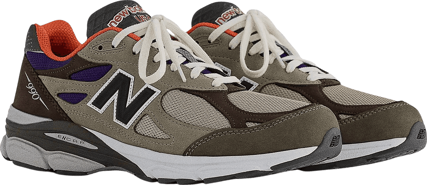 New Balance 990v3 MiUSA Khaki Orange