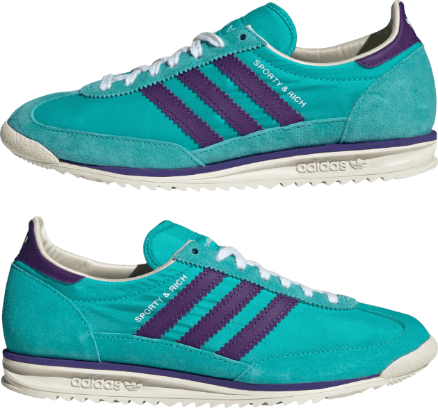 Sporty & Rich x Adidas SL72 "Mint Rush/Power Purple"