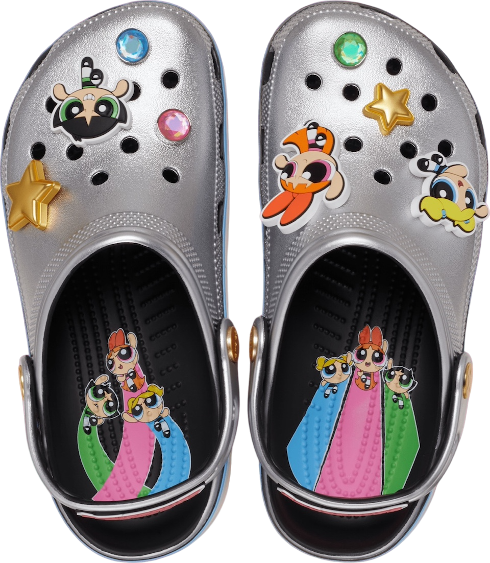 Powerpuff Girls x Crocs Classic Clog Metallic Silver