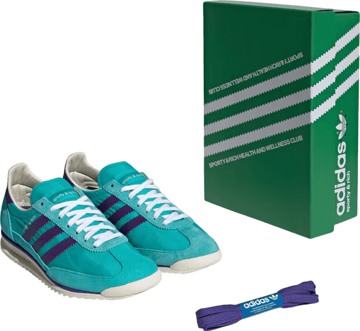 Sporty & Rich x Adidas SL72 "Mint Rush/Power Purple"