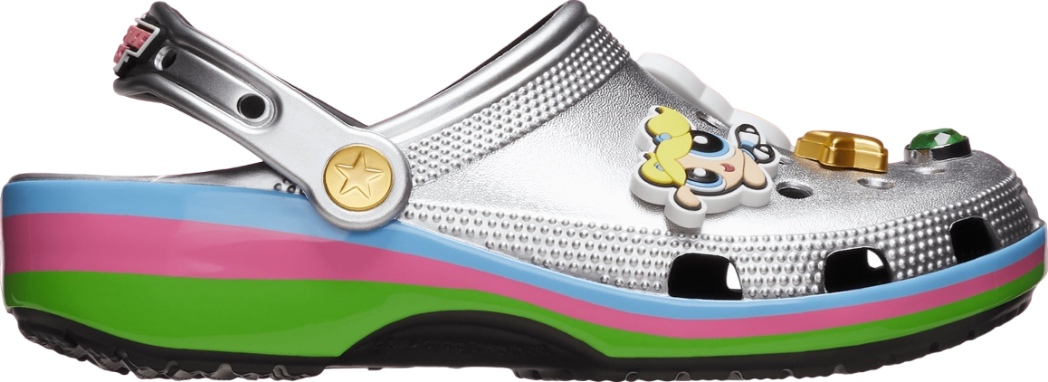 Powerpuff Girls x Crocs Classic Clog Metallic Silver