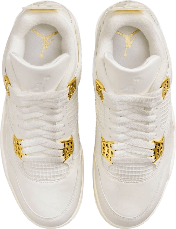 Jordan retro 4 white and gold on sale