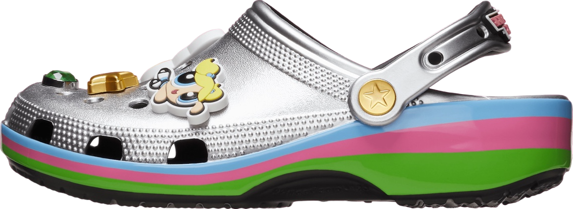 Powerpuff Girls x Crocs Classic Clog Metallic Silver